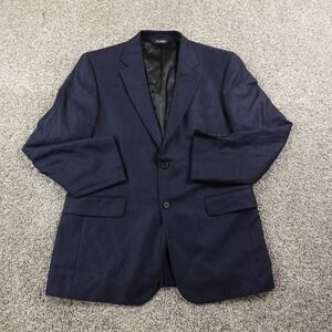 Jos A Bank Blazer Mens 41R Blue Wool Bamboo Button Sport Coat Jacket Suit Top